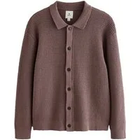 Next Strickjacke Relaxed Fit Hemdjacke mit Häkelstruktur (1-tlg)