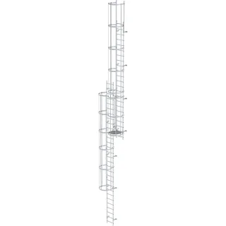 Munk Mehrzügige Steigleiter mit Rückenschutz (Maschinen) Aluminium blank - 510236