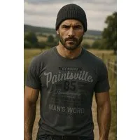 Man's World T-Shirt Kurzarm, mit stylischem Print, Rundhalsausschnitt, aus Baumwolle