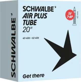 Schwalbe Air Plus Schlauch 20" NR. 7-AP schwarz ETRTO 40/62-406 SV 40 mm