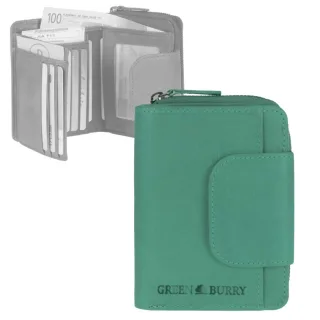 Geldbörse Leder 10x12cm "Washed Cowboy" lemon green Greenburry