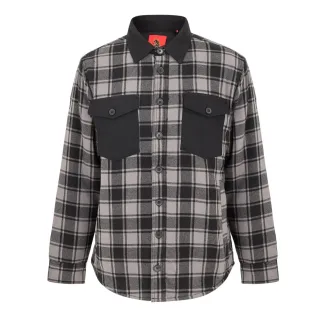 Luke - "Valley" Hemdjacke für Herren, Brusttasche (Grau/Schwarz)