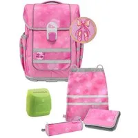 McNeill Schulranzen Ergo Complete 1.-4. Klasse ergonomisch, leicht, Volumen 20 Liter (Set, 6-tlg., inkl. Federmäppchen, Turnbeutel, Schlamper und Motivmagnet), ClickFlex-Rückensystem, Reflektoren, inkl. McAddy Ballerina