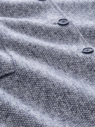 Tom Tailor - Bouclé Mantel mit Reverskragen blue boucle structure - Gr. - L