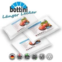 Bottini Vakuumierbeutel 150 Vakuumbeutel je 50 Stk. 15x30, 20x30, 25x35 cm strukturiert, Zubehör für Alle Balken Vakuumierer wie CASO, WMF, FreshVAC, Rommelsbacher, Gastroback, Foodsaver, Solis, Lava, Leifheit sowie alle Vakuumiergeräte von Silvercre