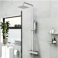 duschspa Duschsystem mit Thermostat, 2 Strahlart(en), 72-125 cm Duschstangen Edelstahl Duschamaturenset Wassersparend