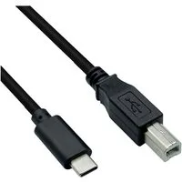 ROLINE Roline USB-Kabel USB 2.0 USB-C® Stecker, USB-B Stecker 1.80 m Schwarz USB-Kabel, (180.00 cm)
