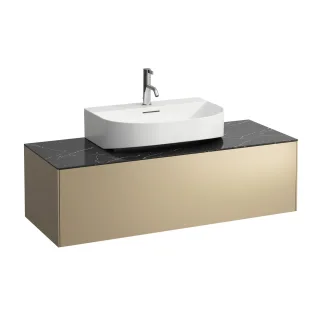 LAUFEN Waschtischunterschrank SONAR f.HWB H816341/2 1 Schubl 1175x455 Ausschn mi Gold&Nero Marquina, H4054510341401