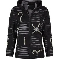 Mein Style Sweatjacke Baumwoll Patch Jacke schwarz (1 Stück, 1-tlg., 1 Stück) kann als Jacke oder Pullover getragen werden