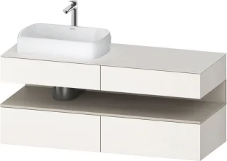 Duravit Qatego Konsolenwaschtischunterbau wandhängend Weiß Supermatt 1400x550x600 mm - QA47650838400 QA4765083840010