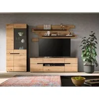 Home affaire Wohnwand REHAT, TOPSELLER!, 3-teilig, Breite 280 cm, individuell stellbar, (3-St., Set bestehend aus: Vitrine, Lowboard und Wandboard), Kombination, Anbauwand, Set, Wohn-Set, Wohnzimmer-Set, Schrankwand