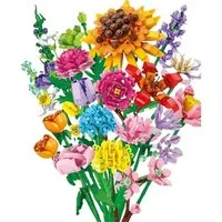 HOMELIVE Sonnenblumen Blumenstrauß (2688pcs) Botanicals Konstruktionsspielstei Spielbausteine, (Künstliche Pflanze Geburtstag Weihnachten Valentinsgeschenke Heimdekor)