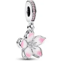Pandora Charm-Einhänger PANDORA Charm Anhänger Kirschblüte aus 925er Silber, Zirkonia