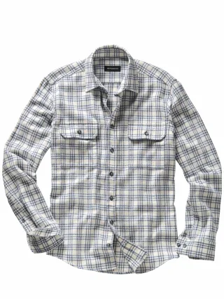 Mey & Edlich Herren Flanellhemd Mont Blanc Weiß 100 % Baumwolle