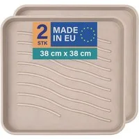 Bestlivings Schuhabtropfschale mit 2,5 cm hohem Rand (2-tlg., 38x38x2,5 cm), je nach Schuhgröße für 1-2 Paar Schuhe geeignet, robust, wasserfest