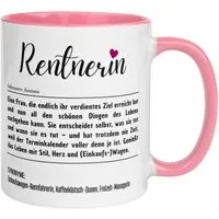Momentals Tasse Rente Frau – Definition Rentnerin – Geschenk Renteneintritt Ruhestand, Gratis Versand · Links-&Rechtshänder · Spülmaschinenfest