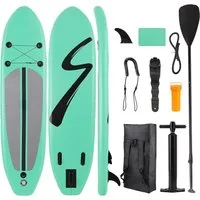 TLGREEN SUP-Board 305 x 76x 15 cm Inflatable Stand Up Paddle Board, (Surfbrett 10FT, Komplettes Zubehör, Verstellbares Paddel, Pumpe, Reiserucksack, Leine, Erwachsene Paddelboard), für Wassersport und Paddling,Tragfähigkeit 200KG