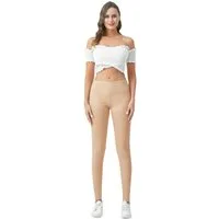 cofi1453 Leggings Leggings Hose Leggins Leder-Optik Hohe Taille Basic Unifarben Damen