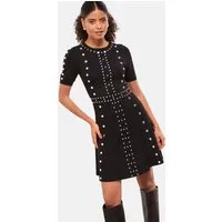 LIPSY Strickkleid Lipsy kurzärmeliges Skater-Strickkleid, Kurzgröße (1-tlg)