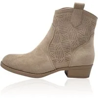 Nowaland Damen Western Stiefelette mit Lochmuster Stiefelette Modische Stiefelette im modernen Western-Look