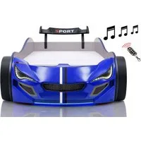 Aileenstore Autobett TURBO GTE (inkl. Zubehör), Kinderbett 90x200, Lattenrost,LED,Unterbodenlicht,Sound,Fernbedienung