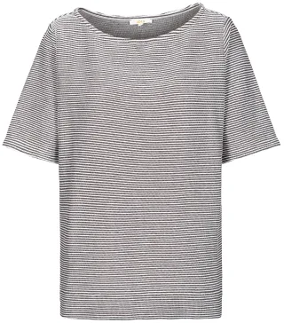 zab company - Da. Strukturshirt Streifen schoko-weiss - Gr. - 44
