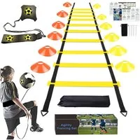 LuxusKollektion Koordinationsleiter Fussball Trainingsset: Koordinationsleiter 6m, Kick Trainer & Hütchen