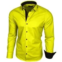 Baxboy Langarmhemd Baxboy Herren Kontrast Hemden Business Freizeit modernes Hemd B-500