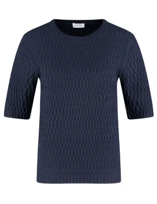 GERRY WEBER Collection - Pullover mit 3/4 Arm blau - Gr. - 42