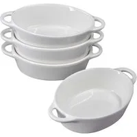 KVOTA Auflaufform 4-er Set oval 300ml MINI je 1 Portion, Keramik, Hochwertige Keramik