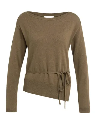 Yaya - Pullover mit U-Boot-Ausschnitt braun - Gr. - S