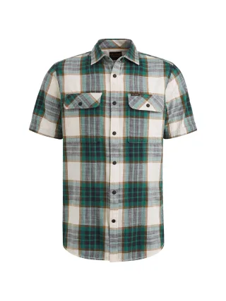 PME Legend - Ctn Slub Herringbone Check Esben piquant green - Gr. - M