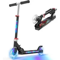 TONBUX Scooter Kinderroller mit coolen beleuchteten Stangen, Rädern und Pedal