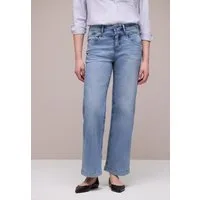 STREET ONE High-waist-Jeans Style Emee mit weitem Bein und Viskose mit Stretch