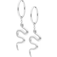 Wildcat Paar Creolen Big Snake Hoops für Ohr, 1 Stück, Chirurgenstahl 316L - wasserfest, hautverträglich, Silber