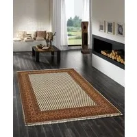 Rug Studios Teppich BIKANER MIR, Rechteckig, Höhe: 16 mm, Handgeknüpft, 40 x 60 cm, Beige