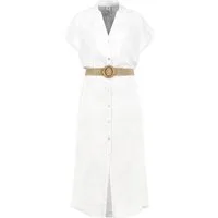 Eight2Nine Shirtkleid Elegante Sommermode Inklusive Gürtel Knopfleiste Kurzarm (lang, 1-tlg) D62794AG30484_Long Dresses