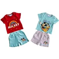Disney Mickey Mouse Shirt & Shorts 2x Mickey Mouse T-Shirt + Shorts Baby Set 4 Teile 3 6 12 18 24 Monate