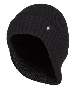 Wärmehalter - Thermische Acryl-Winter-Expeditionsmütze mit tiefem Ausschnitt für Männer - Schwarz