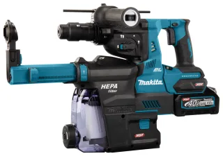 Makita Akku-Kombihammer SDS-PLUS 40V  / 4,0 Ah, 2 Akkus + Ladegerät im MAKPAC inkl. Staubabsaugung D - HR004GM202