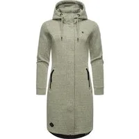 Ragwear Kurzmantel Letti Long Übergangsjacke aus Fleece mit Kapuze