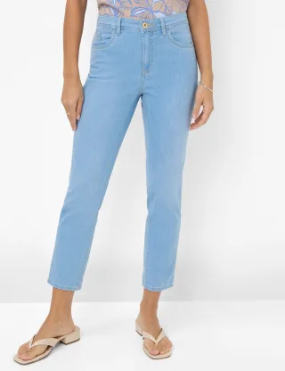 Brax Damen Five-Pocket-Hose Style MARY S USED BLEACHED BLUE, denim hellblau, Gr. 36L