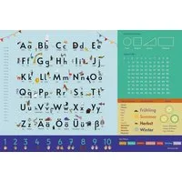 Close Up Schreibtischunterlage Alphabet Schreibtischunterlage blau für Kinder 60 x 40 cm