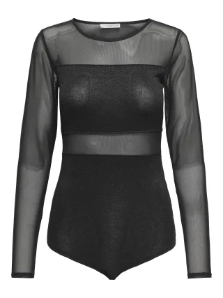 ONLY - ONLESTHER GLITTER L/S BODY JRS black - Gr. - XS