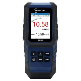 ERICKHILL ER-02 EMF Meter Radiation Detector with Advanced Measurement Acoustic Alarm System Automatic Shut-off and Wide