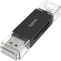 Hama Speicherkartenleser Ham USB-Kartenleser, OTG, USB-A + Micro-USB USB 2.0, SD/microSD
