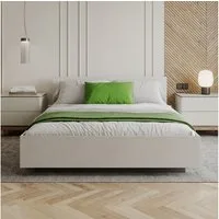 FDM Stauraumbett Bett Stauraumbett PERU Bettgestell 90x200, 140x200 & weitere Größen (verfügbar 90x200 120x200 140x200 160x200 180x200cm, Bettrahmen, Bett, mit großen Kopfteil, mit Bettkasten zum aufklappen), mit/ohne Matratze