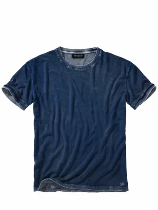 Mey & Edlich Herren Lavakraft-Indigoshirt Blau 95 % Baumwolle (bio), 5 % Elasthan