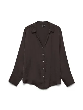VERO MODA - VMSOMMER LS SHIRT WVN NOOS Chocolate Torte - Gr. - M