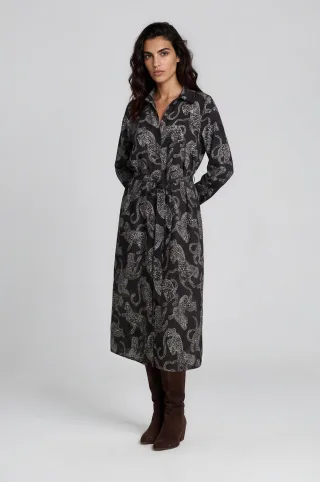 Milano Italy - shirtdress 1/1 sleeve mocca print - Gr. - 38